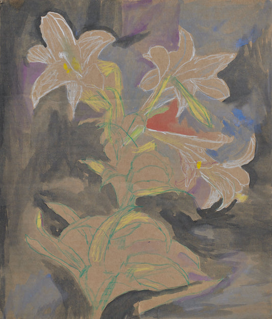 Peace lilies in black